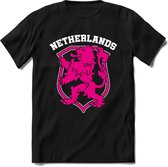 Nederland - Roze - T-Shirt Heren / Dames  - Nederland / Holland / Koningsdag Souvenirs Cadeau Shirt - grappige Spreuken, Zinnen en Teksten. Maat 3XL