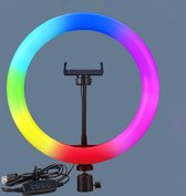 10 Inch - Selfie RGB-ringlicht - Fotografie LED-rand van lamp - zonder statief