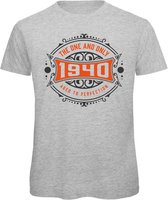 1940 The One And Only | Feest Kado T-Shirt Heren - Dames | Antraciet - Oranje | Perfect Verjaardag Cadeau Shirt | Grappige Spreuken - Zinnen - Teksten | Maat M