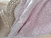 Pure Baby Love - luxe swaddle / hydrofiele doek XL - 120x120 - Oud roze stippen