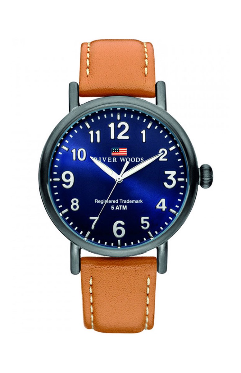 River Woods Sacramento RW420014 Horloge - Leer - Bruin - Ø 42 mm