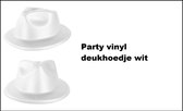 Party vinyl hoedje wit - carnaval thema feest party vinyl foam Al capone optocht maffia feestje multi hoofddeksel