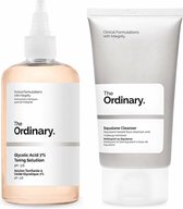 Dynamic Duo The Ordinary Healthy skin - The Ordinary Glycolic Acid 7% Toning Solution Tonic 240ML - The Ordinary Squalane Cleanser 50ML