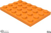 LEGO Plaat 4x6, 3032 Oranje 50 stuks