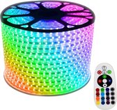 LED Strip - 15 Meter in één rol(1x 15meter) - RGB - meerdere kleuren - 60LED/m - IP65 - Met IR 24 Knops afstandsbediening