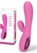 UltraZone Tease 6x Rabbit Style Silicone Vibe - Pink - Rabbit Vibrators