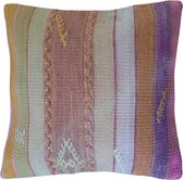 Echt Vintage Kelim kussenhoes-40x40-Handgemaakt-authentiek