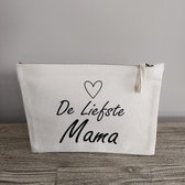Het blije snoetje - Toilettas 'De liefste Mama' - Make up tasje - Mama cadeau - moeder cadeau - moederdag