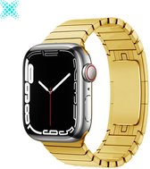 MY PROTECT® Luxe Metalen Armband Voor Apple Watch Series 1/2/3/4/5/6/7/SE 42/44/45mm Horloge Bandje - iWatch Schakel Polsband Strap RVS - Stainless Steel Watch Band - Goud