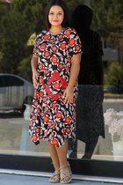 HASVEL-Groote maat A-symmetrischjurk-Met patroon jurk- Maat 4XL- Casual jurk- HASVEL-Plus Size A-symmetricdress-Patterned dress-Size 4XL-casual dress