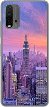 Geschikt voor Xiaomi Redmi 9T hoesje - New York - Kleuren - Skyline - Siliconen Telefoonhoesje