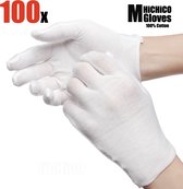 Witte katoenen Handschoen – Gloves Soft 100% Cotton Gloves Coin Jewelry Silver Inspection Gloves Stretchable Lining Glove - Handschoenen - Handschoenen Cotton Maat M 100Stuks/50Pai