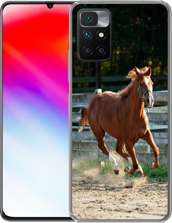 Coque Xiaomi Redmi 10 - Cheval - Lumière - Sable - Coque de téléphone en Siliconen