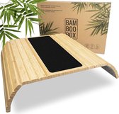 BAM BOO BOX Sofa dienblad antislip - bankrekje van bamboe met anti-slip pad - armleuningen dienblad van hout - bank in natuurlijke kleur