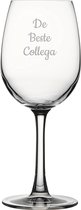 Gegraveerde witte wijnglas 36cl De Beste Collega