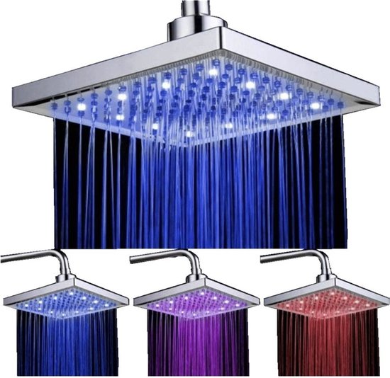 Pommeau de douche LED, pommeau de douche LED à changement de couleur, pas  d'alimentation, économie d'eau haute pression, 7 Colo