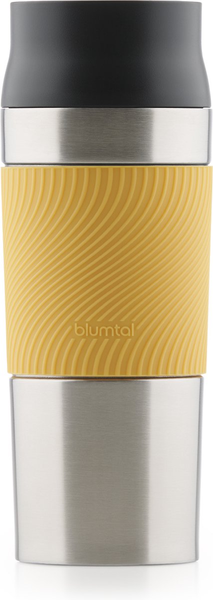 Blumtal Thermosbeker Classic - Lekvrij, BPA-Vrij en Vaatwasserbestendig - Hoge Kwaliteit Thermosfles met Quick-Press Sluiting - Travel Mug 350 ml - Spicy Mustard - Geel