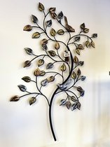 Boltze - Wanddecoratie - Boom - Vogel - Bruin - Muurdecoratie - 73x50x3cm - Metaal