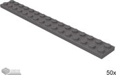 LEGO Plaat 2x16, 4282 Donker blauwgrijs 50 stuks