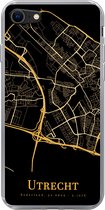 Geschikt voor iPhone 8 hoesje - Utrecht - Stadskaart - Goud - Siliconen Telefoonhoesje