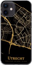 Geschikt voor iPhone 12 hoesje - Utrecht - Stadskaart - Goud - Siliconen Telefoonhoesje