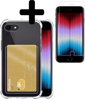 iPhone 11 Pro Max Hoesje Pasjeshouder Case Met Screenprotector - iPhone 11 Pro Max Pasjeshouder Card Case Hoesje Met Screenprotector - Transparant
