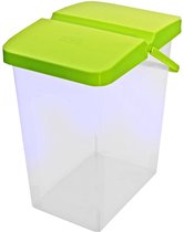 BranQ -Poedercontainer of voedsel 25l | lime / transparant