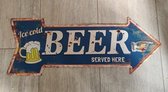 Metalen bord Ice Cold BEER Served Here 50 cm