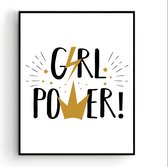 Postercity - Design Canvas Poster Girl Power ! / Kinderkamer / Meisjeskamer Poster / Babykamer - Kinderposter / Babyshower Cadeau / Muurdecoratie / 70 x 50cm