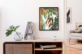 Schilderij  Tropische botanische abstracte bladeren 4 / Abstract / 50x40cm