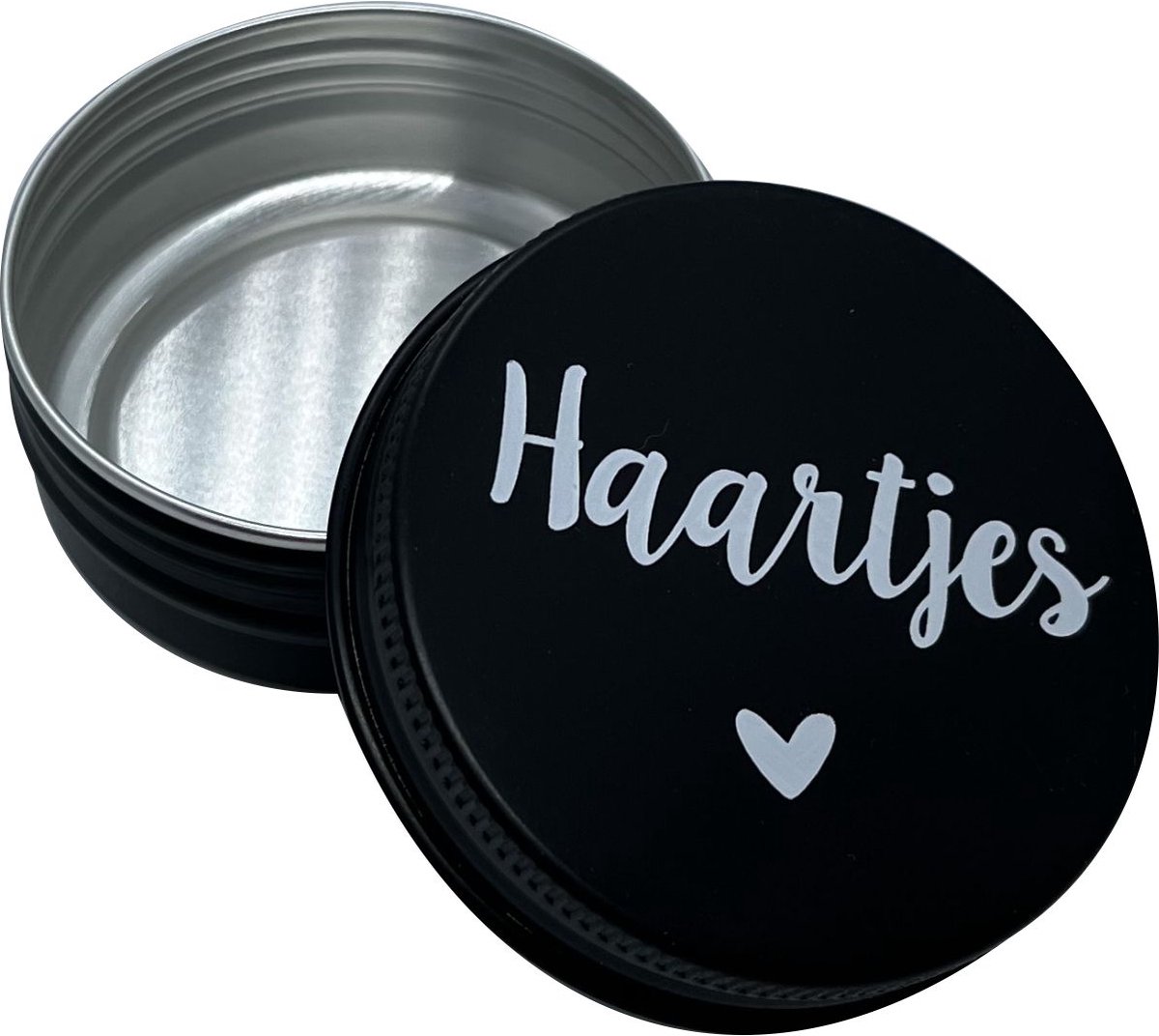doosje haarlokje hartje - haardoosje - haarblikje - zwart - Sproetiz