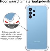 Samsung Galaxy A52s Hoesje 5G Siliconen Shock Proof Case Transparant - Samsung Galaxy A52s Hoesje Cover Extra Stevig + 1 Gratis Glas screenprotector