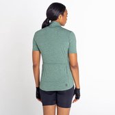 Dare2B, Pedal Through It Korte Mouw Dames Fietsshirt met halve rits, Groen, Maat 44