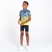 Dare2B, Go Faster II Kinder fietsshirt, sneldrogend + halve rits, Grijs/Geel, Maat 164