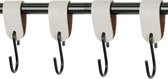 4x Leren S-haak hangers  - Handles and more® | LICHTGRIJS - maat M (Leren S-haken - S haken - handdoekkaakje - kapstokhaak - ophanghaken)