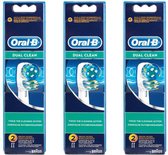 ORAL-B - Opzetborstels - Dual clean - Elektrische tandenborstel borsteltjes - 6 PACK