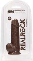 Silicone Dildo With Balls - Brown - 21,6 cm - Realistic Dildos brown