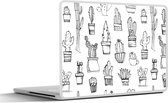 Laptop sticker - 11.6 inch - Cactus - Bloempot - Patronen - 30x21cm - Laptopstickers - Laptop skin - Cover