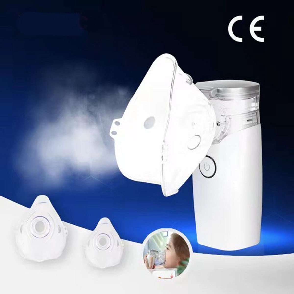 Inhalator – Vernevelaar – Aerosol – Inhalator voor kinderen en volwassenen – Inhalatieapparaat – Aerosoltoestel – Vernevelaar inhalator – Vernevelaar astma – Ultrasone Vernevelaar – Inhaler – Nem01 – Wit