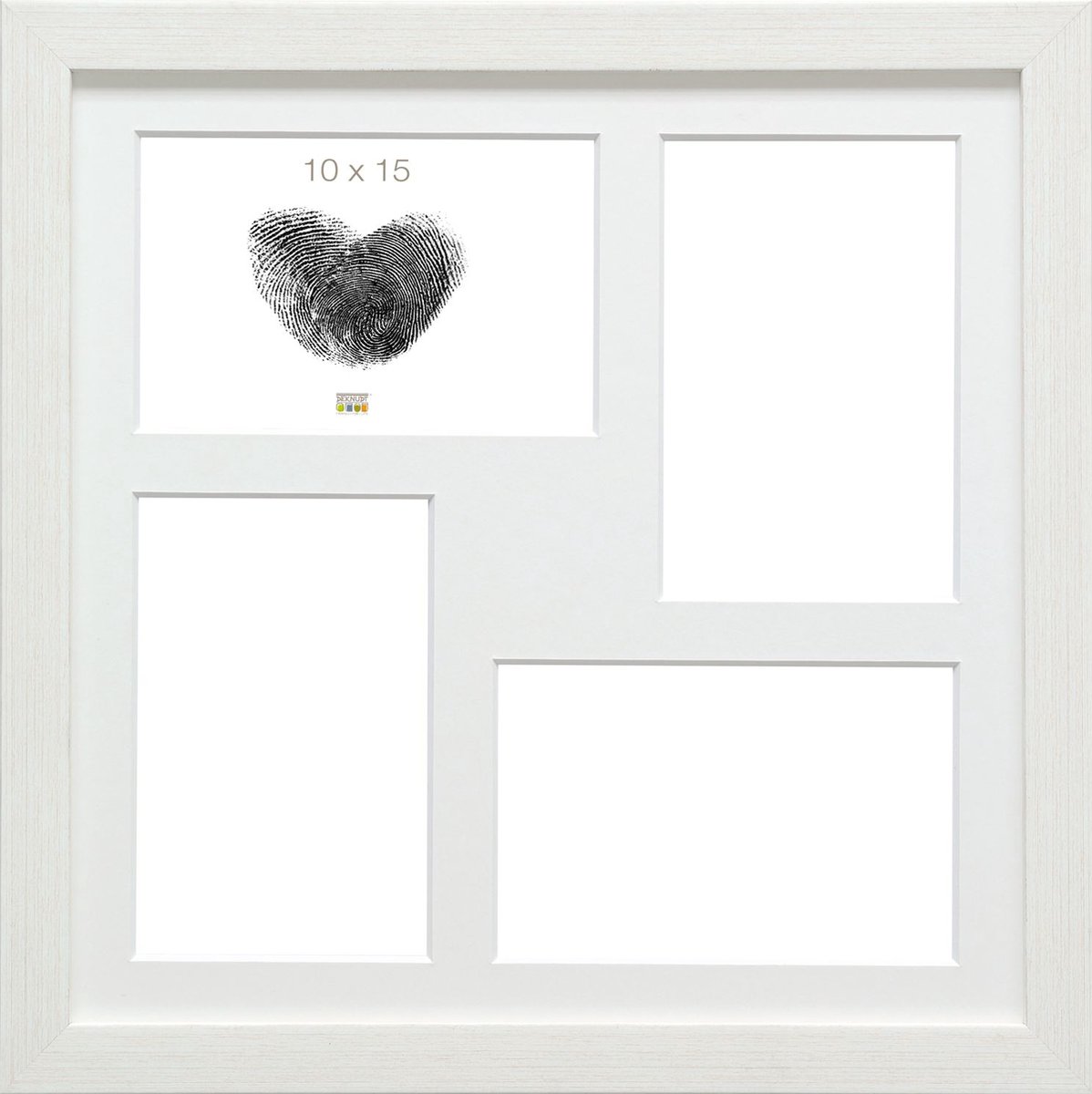 Deknudt Frames multifotolijst - wit - collagelijst voor 4 foto's 10x15 cm - met passe-partout