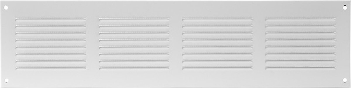Paneir Airdesigns- metaal-400 x 100 -omgezette rand - opbouw - aanvoer & afvoer - wit