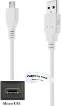 2,2m Micro USB kabel Robuuste laadkabel. Oplaadkabel snoer geschikt voor o.a. Samsung Galaxy tablets Active (T360), Tab E 8.0, Tab E9.6, Note 10.1 (N8000), Note 10.1 (P600), NotePro 12.2, Tab 3V