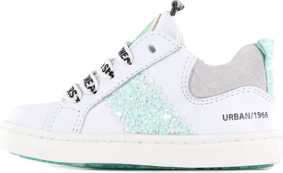 Sneakers | Meisjes | white green | Leer | Shoesme | Maat 23