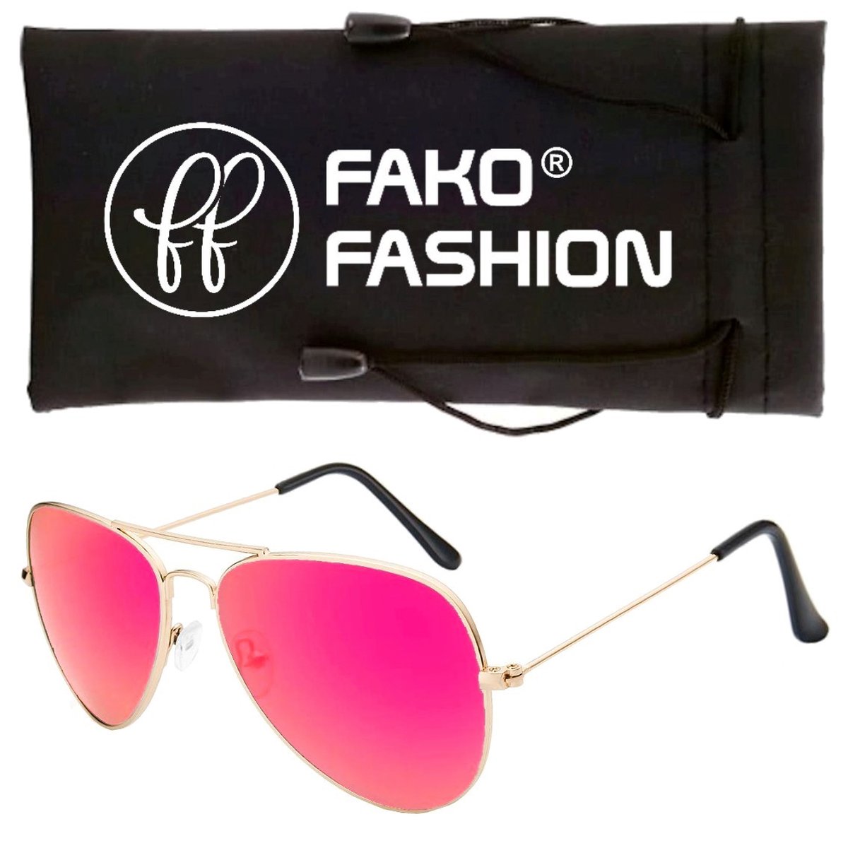 Fako Fashion® - Kinder Pilotenbril - Piloten Zonnebril - Goud - Fuchsia