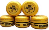 MR.REBEL Haar Wax 01 Gold - Haar Wax - Haar Wax Mannen - Hair Styling Wax ( 5 Stuks + een Styling kam ) 750 ML