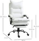 Vinsetto Kantoorstoel in hoogte verstelbare schrijftafelstoel draaistoel 90°-155° rugleuning PU 921-335