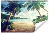 Fotobehang Palmbomen Op De Seychellen - Vliesbehang - 368 x 280 cm