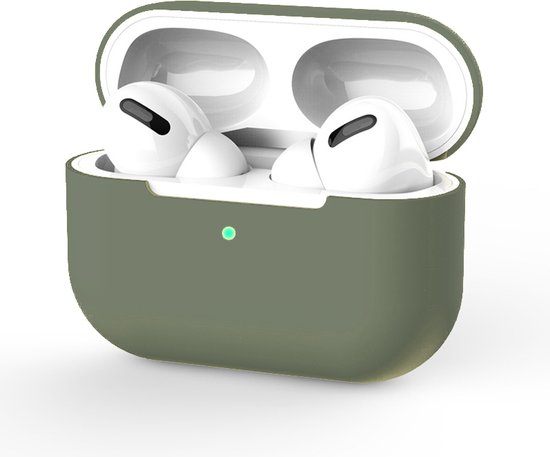 Hoesje in het Olijf Groen geschikt voor Apple AirPods Pro - TCH - Siliconen - Case - Cover - Soft case - Onepiece