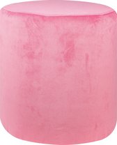 Mood poef hoog- fluweel- roze bonbon- 40x40x40 cm