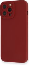Casemania Hoesje Geschikt voor Apple iPhone 13 Pro Bordeaux - Siliconen Back Cover met Camera Bescherming